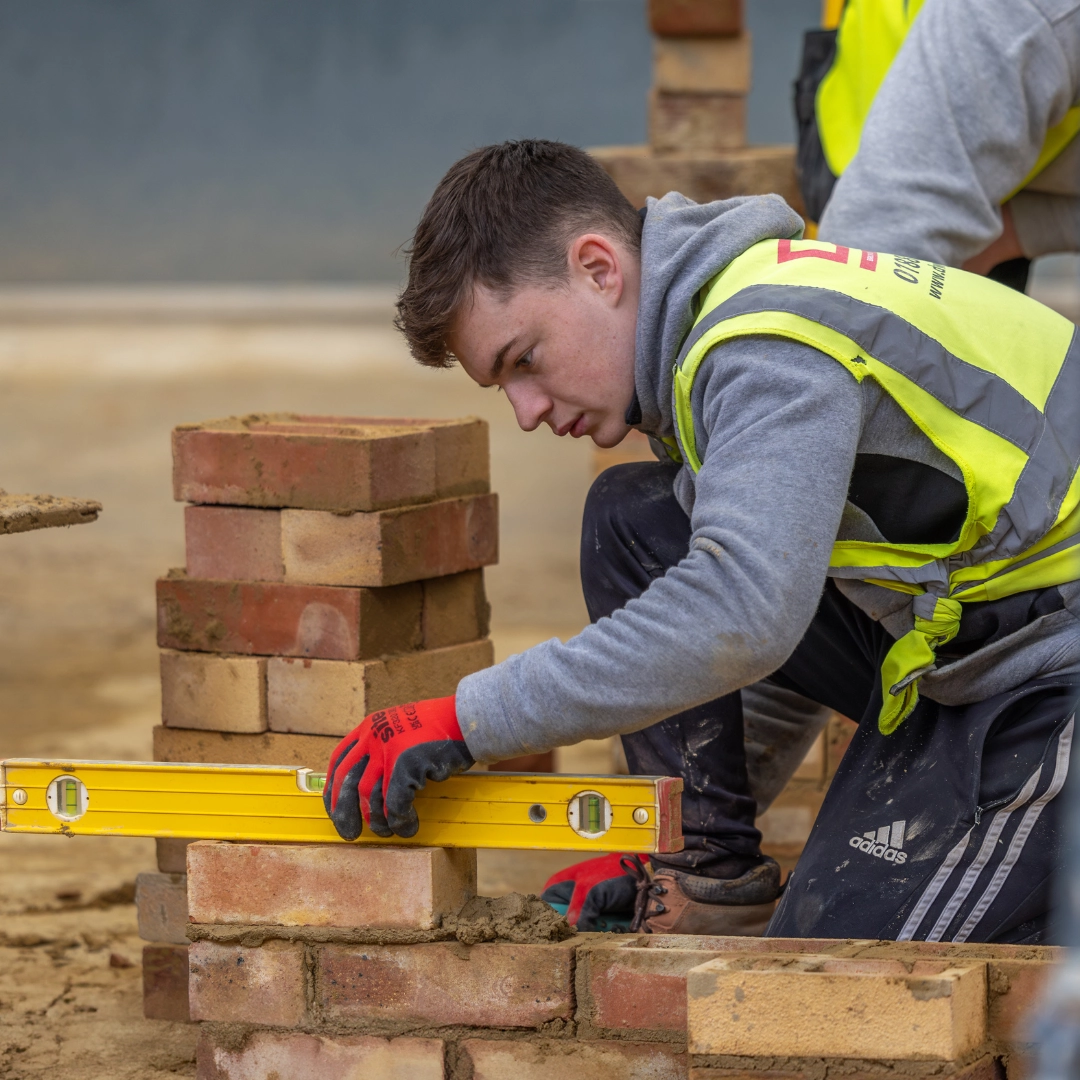 Bricklaying student