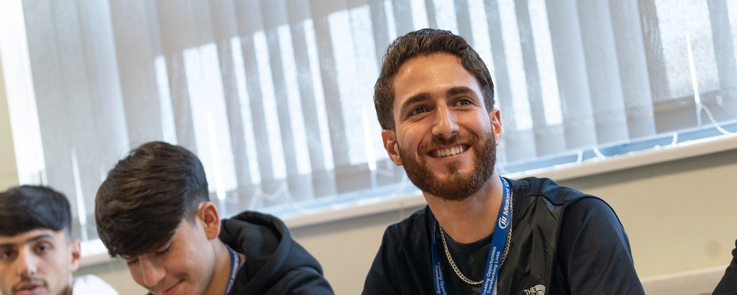 Student smiles at the tutor