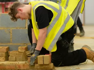 Bricklaying student