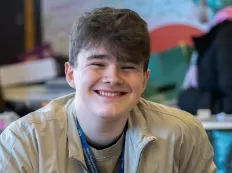 A-Level student smiling