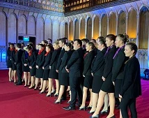 Travel students at the Queen's Anniversary Prize