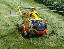 Helicopter on a field