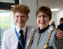 Hospitality & Catering student with Cllr Gooch