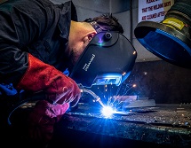 A student welding